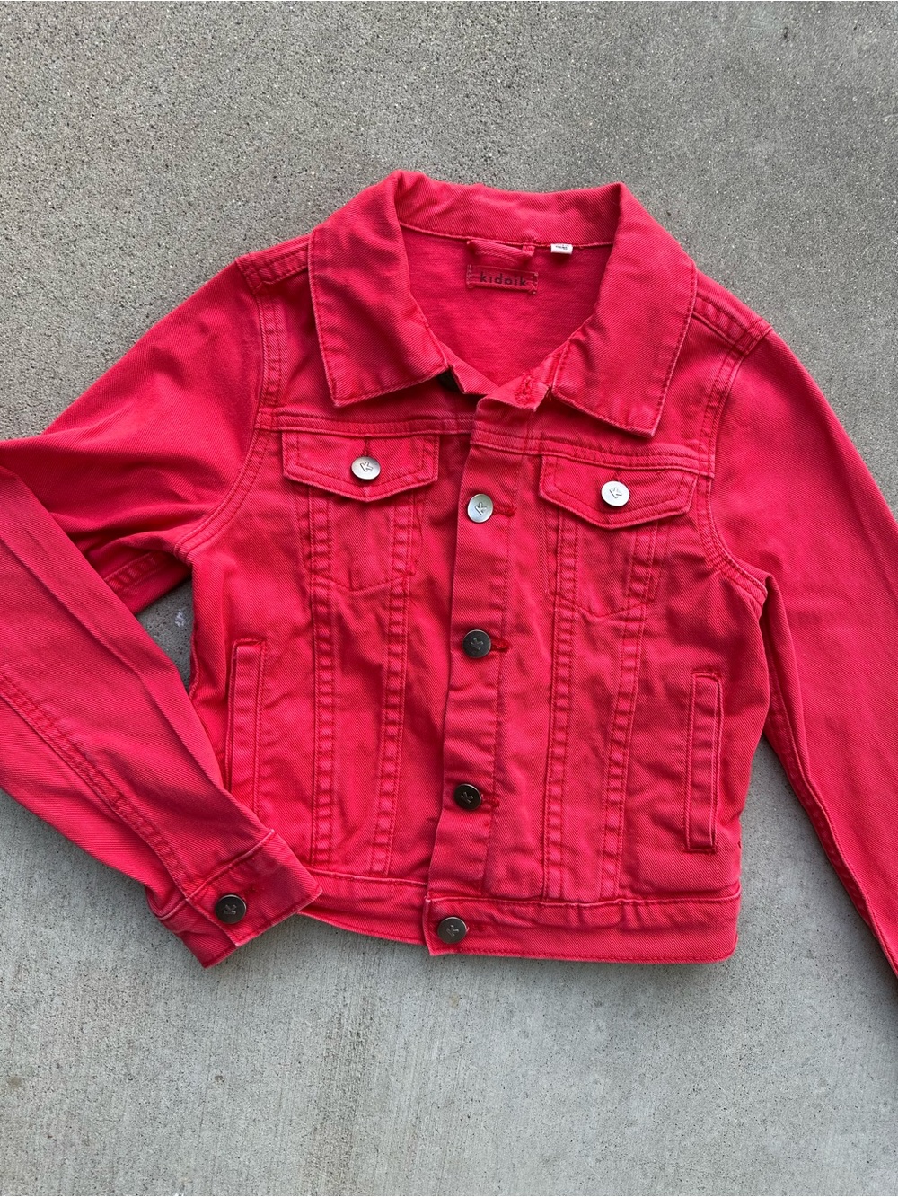 kidpik Girls Red Denim Jacket